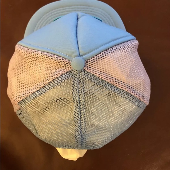 NBC Sports Embroidered peacock Logo Vintage SnapBack Trucker Hat Cap Blue/Gray - Picture 9 of 12